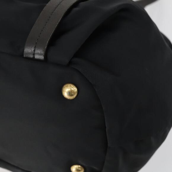 PRADA Hand Bag Nylon Leather 2way Black Gold Auth 156149 - Picture 16 of 16